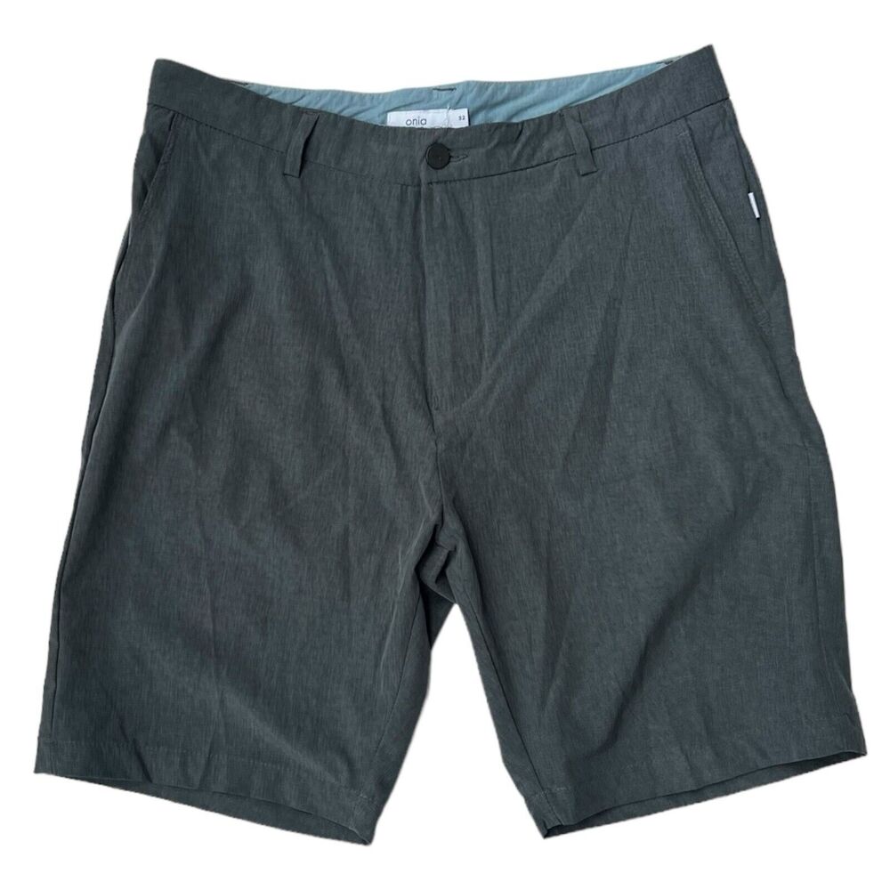 Onia Shorts Men Size 32 Versatility 4-way Stretch Chino Charcoal Grey